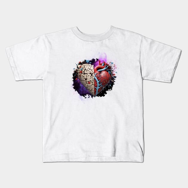 Brain vs heart Kids T-Shirt by Eleganzmod